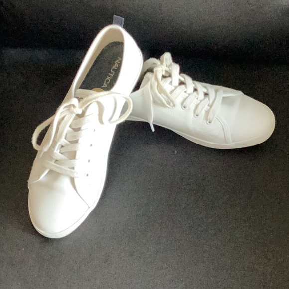 Nautica Shoes - Canvas Sneakers White Fabric Women's Classic Nautical Boater Tennis Shoes